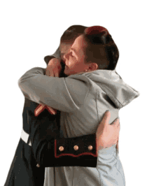 hug cheralyn froio brandon happily embrace