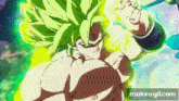 a gif of a man with green hair is being made by make a gif.com .