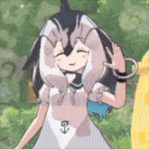 a drawing of a girl with a dolphin head
