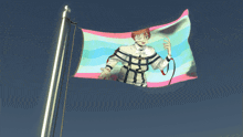 a transgender flag with a picture of a boy on it