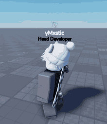 a screenshot of a video game with ymxstic head developer