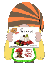 Gnome Recipe Sticker - Gnome Recipe Dessert Stickers