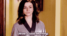Greys Anatomy Amelia Shepherd GIF - Greys Anatomy Amelia Shepherd Wow Good Morning GIFs