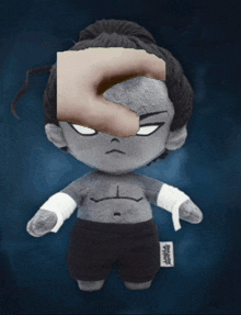 a stuffed toy with a tag that says ' samurai project ' on it