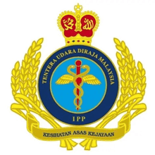 a logo for tentara udara diraja malaysia with a gold crown