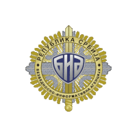 a logo for the republic of serbia with a shield in the center