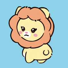 a cartoon drawing of a lion with an angry expression