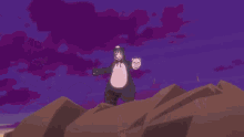 a purple sky with a large explosion in the middle