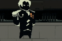 a pixel art of a man in a suit and tie