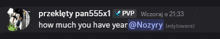 a screenshot of a text message asking how much you have a year
