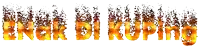 the word enak di kuping is written in flames