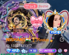 a screenshot of a video game showing a man and a woman and the name nishant