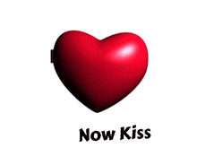 a picture of two hearts with the words now kiss below them