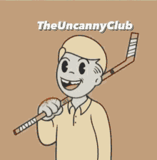 a shadow of a man with a halo holding a gun and the words theuncanny club behind him