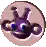 a purple rabbit is smiling in a circle with a white background .