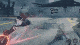a person is playing a video game on a cell phone while a helicopter is in the background .