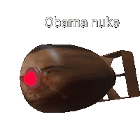 a bomb with obama 's face on it and the words obama nuke