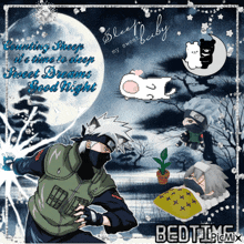 a cartoon of a man with a mask and the words " counting sleep it 's times to sleep sweet dreams good night "