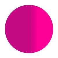 a pink circle that says hello world in white letters