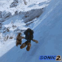 snowboarding sonic sonic the hedgehog2 down the mountain cool tricks
