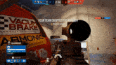 a screenshot of a video game with a vacuum brake sign in the background