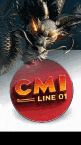 a red circle with cmi line 01 on it