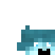a pixel art of a person 's face with blue hair .