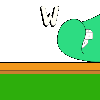 a cartoon drawing of a hand holding two dice with the letter w on it .