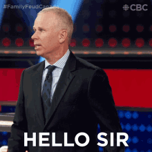 Hello Sir Gerry Dee GIF - Hello Sir Gerry Dee Family Feud Canada GIFs