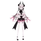 a cartoon character with horns and white hair