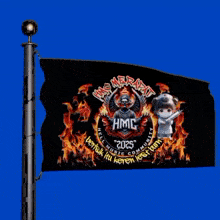 a flag that says hmc on it
