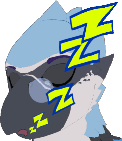 Jayvian Sleep Furry Avian Bluejay Z Bed Night Sticker