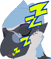 Jayvian Sleep Furry Avian Bluejay Z Bed Night Sticker