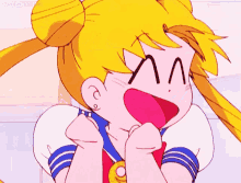 a close up of a cartoon character with a surprised look on her face and the words i 'm sorry on the bottom right