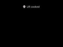 a cartoon of a man holding another man 's shoulder with the words `` ur cooked '' written on it .