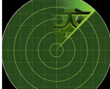 a radar screen shows a circle in the middle