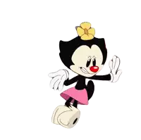 a cartoon character with a flower on her head and the words today below her