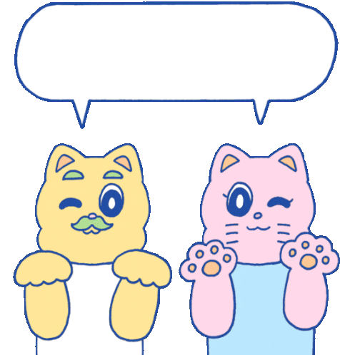 Nene And Coco Saying Let'S Hang Out Sticker - Nene And Coco Cat Cute Stickers