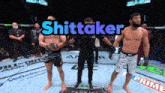 the word shittaker that is on a boxing match