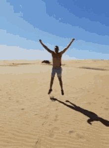 jumping desert excited slow mo