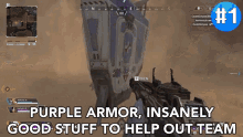 Purple Armor Insanely Good Stuff To Help Out Team GIF - Purple Armor Insanely Good Stuff To Help Out Team Item GIFs
