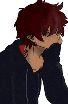 a drawing of a boy with red hair and freckles