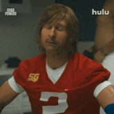 a man wearing a red jersey with the number 3 on it says i can fall ill
