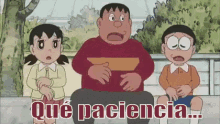 Gigante Nobita Shisuka Están Cruzados De Brazos GIF - Brazos Cruzados Paciencia Resignación GIFs
