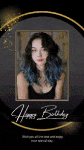 a birthday card with a picture of a woman and the words " wish you all the best and enjoy your special day "