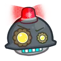 a cartoon illustration of a robot with a red light on top