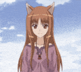 a girl with fox ears is wearing a necklace