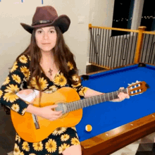 beautiful girl playing guitar mary