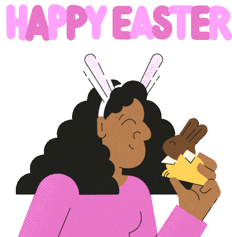 Happy Easter Chocolate Sticker - Happy Easter Chocolate Bunny Stickers