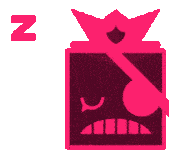 a pixel art drawing of a sleeping monster with a crown